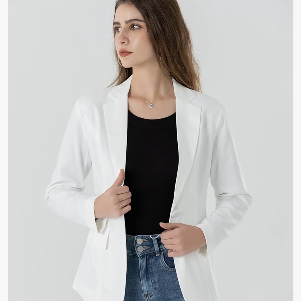 Price Firm NWT Beninos White One Button Blazer Lightweight Blazer/Jacket Size XS